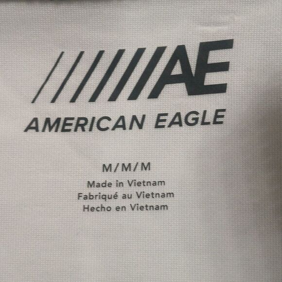 American Eagle light gray black super soft zipper front hoodie  Sz M EUC - Picture 7 of 7